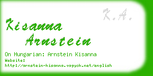 kisanna arnstein business card